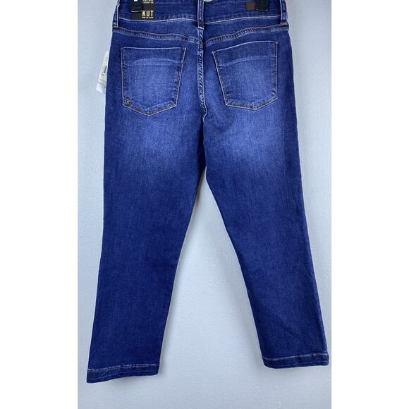 NWT Kut From Kloth Sz 6 Hirise Straight Medium Wash Cropped Denim Jeans - Picture 3 of 7